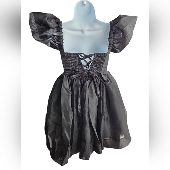 NWT Amable by Mable Ruffle Sleeve Tie Back Mini Dress Size S - Picture 2 of 3